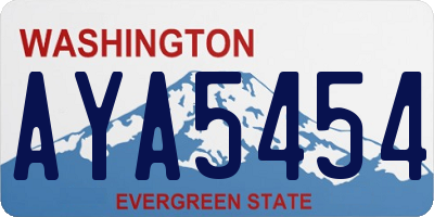 WA license plate AYA5454