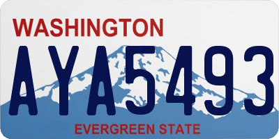 WA license plate AYA5493
