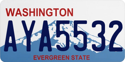 WA license plate AYA5532
