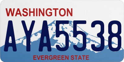WA license plate AYA5538