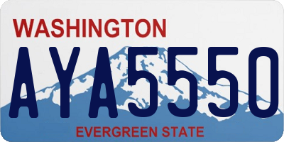 WA license plate AYA5550