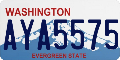 WA license plate AYA5575