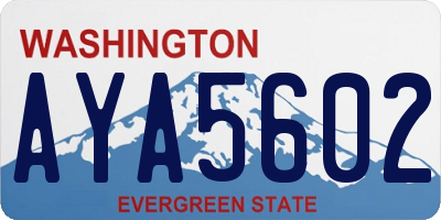 WA license plate AYA5602
