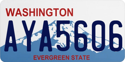 WA license plate AYA5606