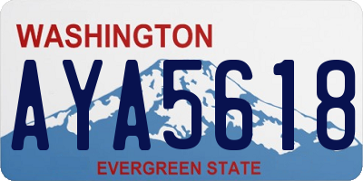 WA license plate AYA5618