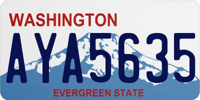 WA license plate AYA5635