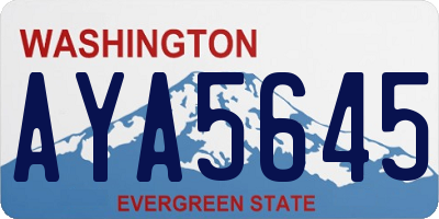 WA license plate AYA5645
