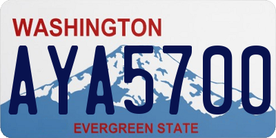 WA license plate AYA5700