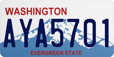 WA license plate AYA5701