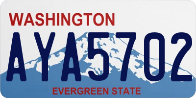 WA license plate AYA5702