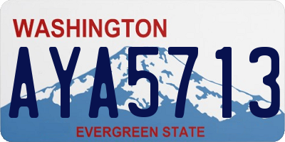 WA license plate AYA5713