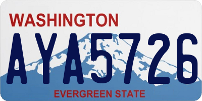 WA license plate AYA5726
