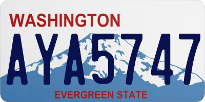 WA license plate AYA5747