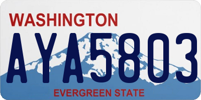 WA license plate AYA5803