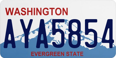 WA license plate AYA5854