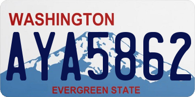 WA license plate AYA5862