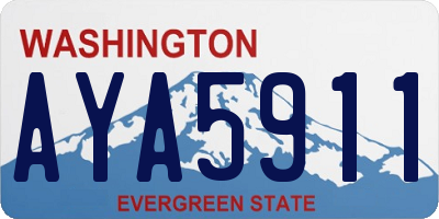 WA license plate AYA5911