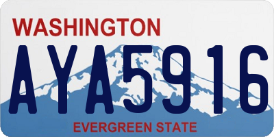 WA license plate AYA5916