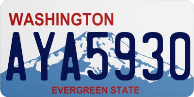 WA license plate AYA5930