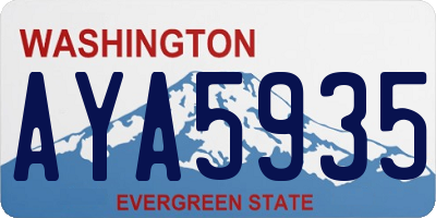 WA license plate AYA5935