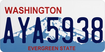 WA license plate AYA5938