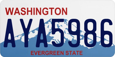 WA license plate AYA5986