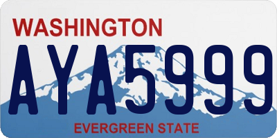 WA license plate AYA5999