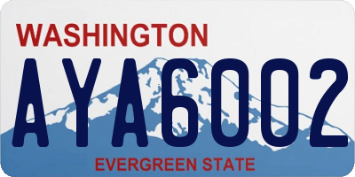 WA license plate AYA6002