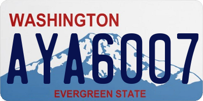 WA license plate AYA6007