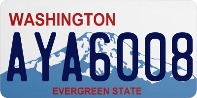 WA license plate AYA6008