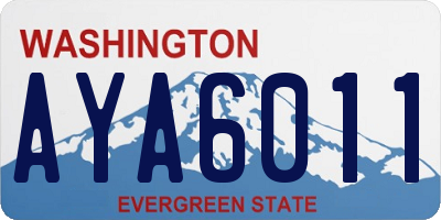 WA license plate AYA6011