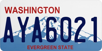 WA license plate AYA6021