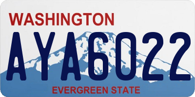 WA license plate AYA6022