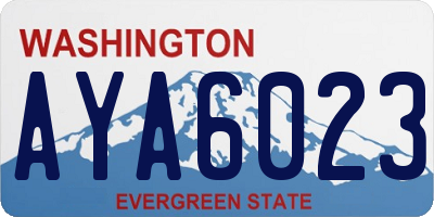 WA license plate AYA6023