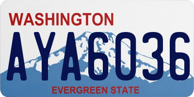 WA license plate AYA6036