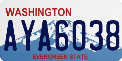 WA license plate AYA6038