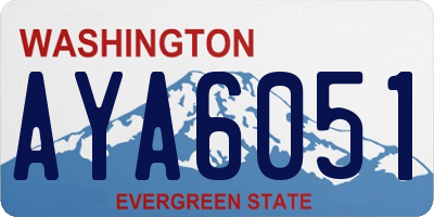 WA license plate AYA6051