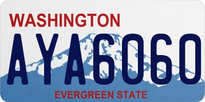 WA license plate AYA6060