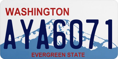 WA license plate AYA6071