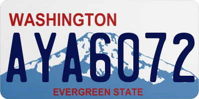 WA license plate AYA6072