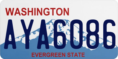 WA license plate AYA6086