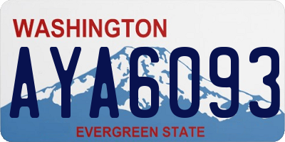 WA license plate AYA6093