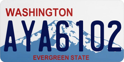 WA license plate AYA6102