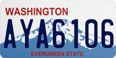 WA license plate AYA6106