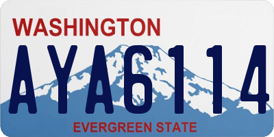 WA license plate AYA6114