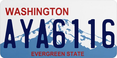 WA license plate AYA6116