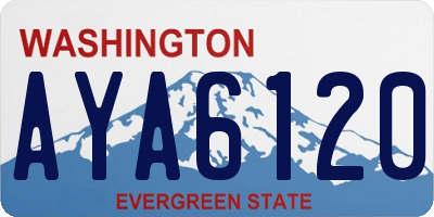 WA license plate AYA6120