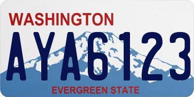 WA license plate AYA6123