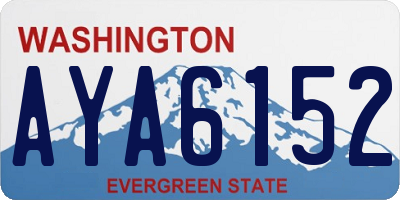 WA license plate AYA6152