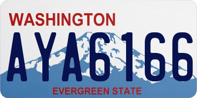 WA license plate AYA6166